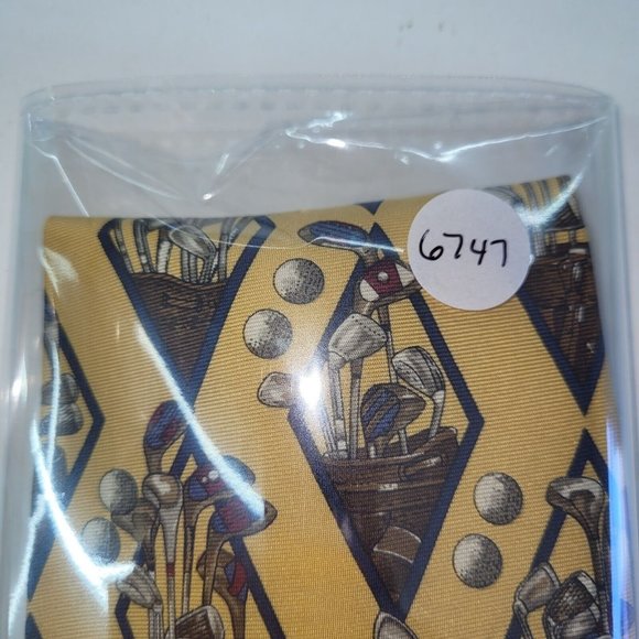 Chaps Ralph Lauren Tie Mens Necktie Silk Golf Print Novelty  Handmade USA - Picture 7 of 7